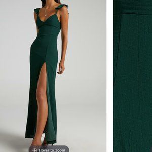 Perfect condition - Showpo. MORE THAN THIS RUFFLE STRAP MAXI DRESS IN EMERALD